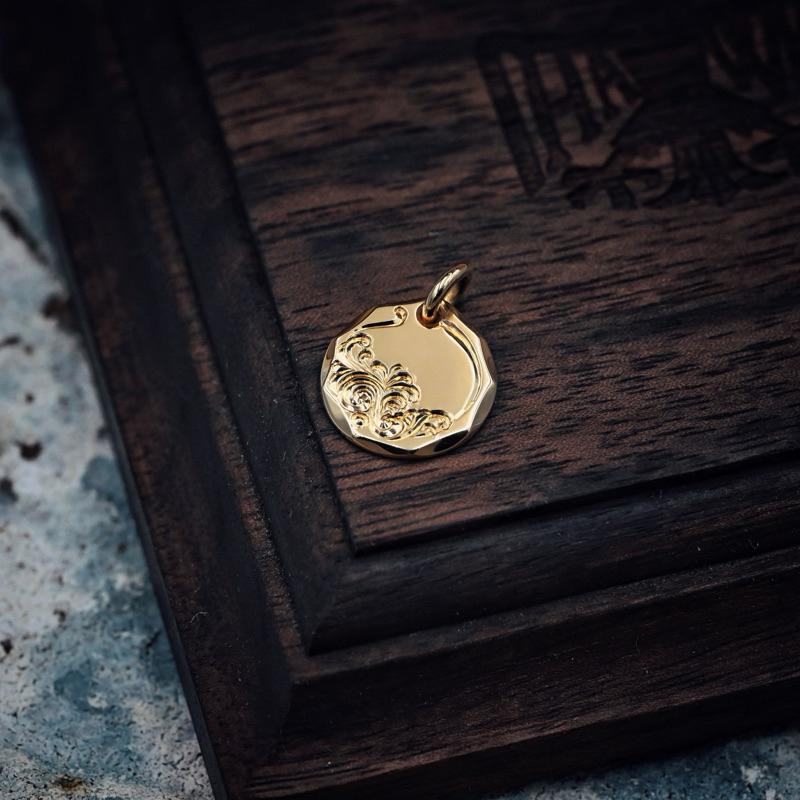 【Hawk Vintage】日本手造 Jinny's 國本正典 唐草 小金牌  金餅 項鍊 吊墜