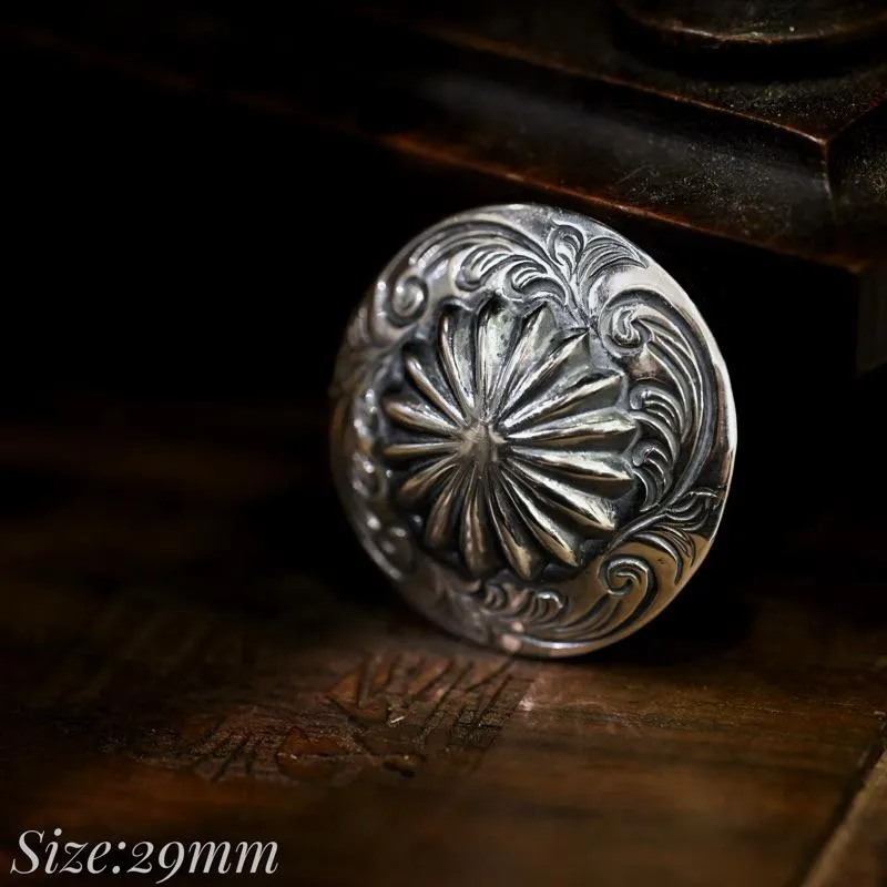 【HawK Vintage】Dear Blossom 日本手造 銀貝 阿波羅 唐草 銀扣 髮圈 Concho C- 004