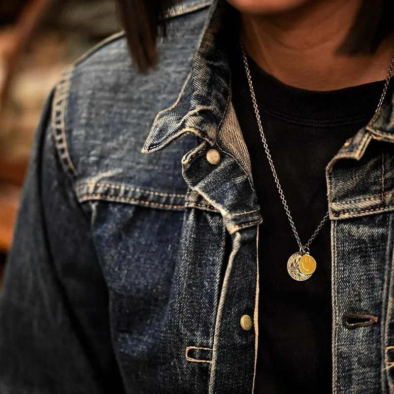 【Hawk Vintage】特注 North Works 和平 彩色 笑臉 銀幣 項鍊 吊墜 N 645 646