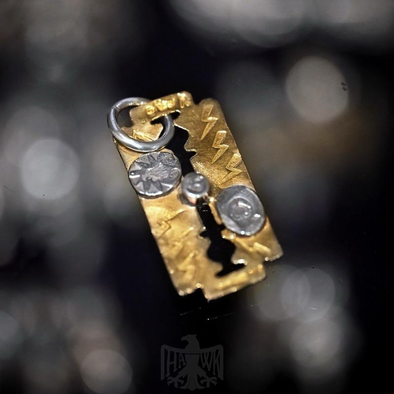 【Hawk Vintage】 《Stop Light Co 高山隆》手敲 金刀片 點銀 項鍊 吊墜