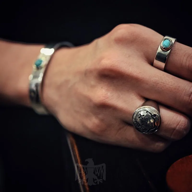 【Hawk Vintage】North Works 松石 平打戒 TQ Ring W 027