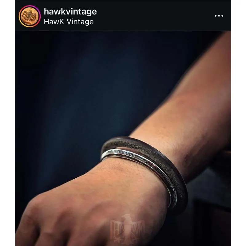 【HawK Vintage】絕版品 North Works 手敲 三角 銅線 纏繞 太陽 打印 手環 手鐲 W- 508