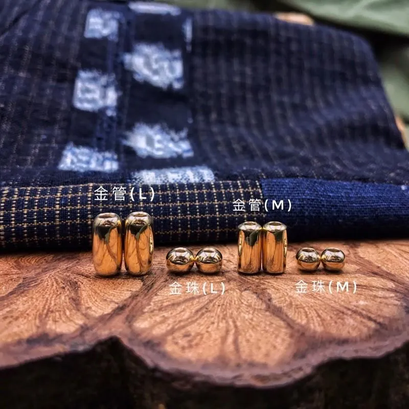 【Hawk Vintage】｜Hawk.CO｜特注 K18 手造 實心 金管 M 串珠 銀器 搭配
