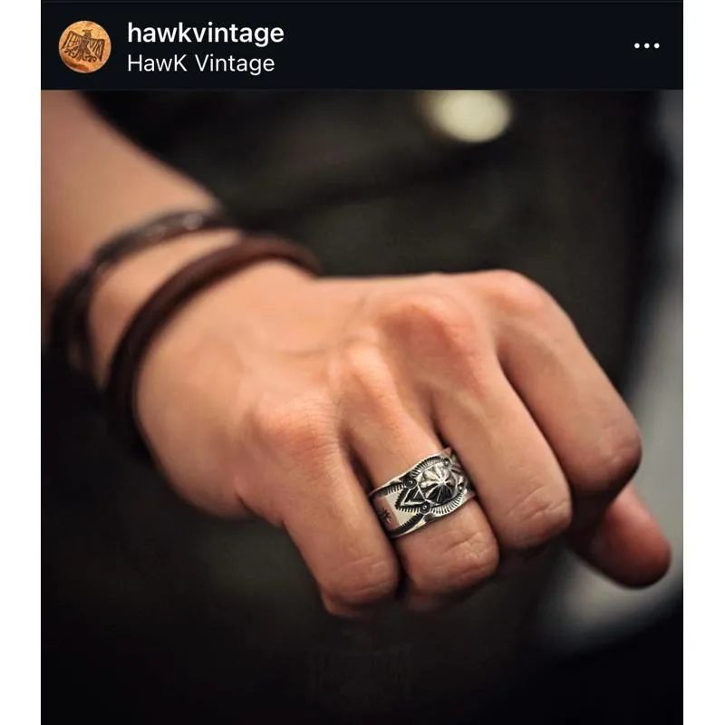 【HawK Vintage】日本 North Works 手敲 銀貝 打印 戒指 W- 021