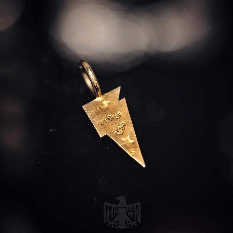 【Hawk Vintage】 《Stop Light Co 高山隆》手敲 金閃電 金牌 項鍊 吊墜