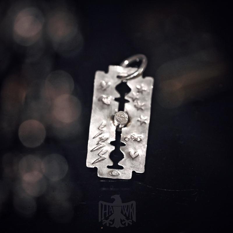 【Hawk Vintage】 《Stop Light Co 高山隆》手敲 打印 簡約 刀片 項鍊 吊墜