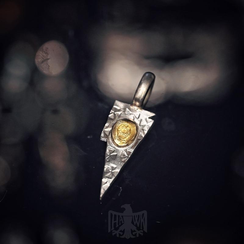 【Hawk Vintage】 《Stop Light Co 高山隆》手敲 點金 閃電 銀牌 項鍊 吊墜