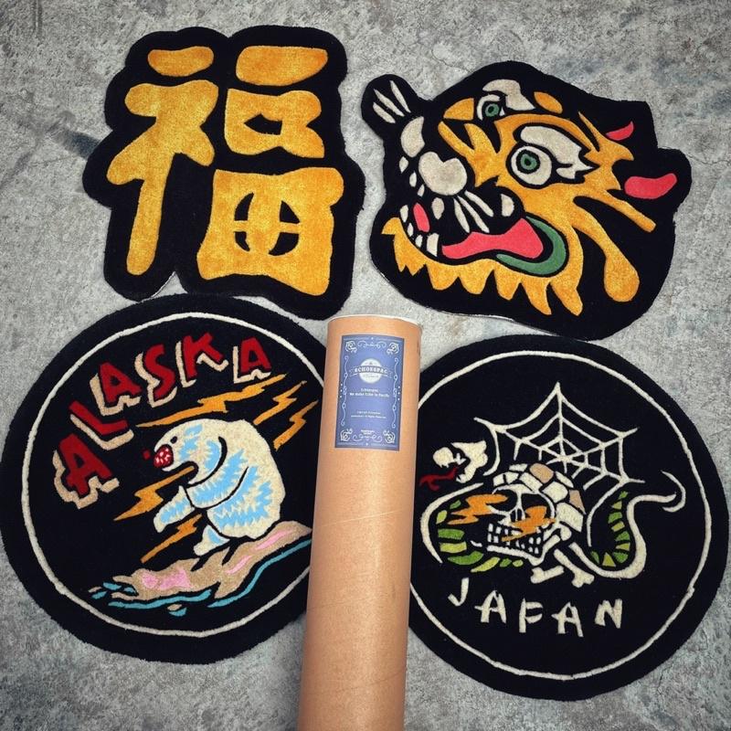 【HawK Vintage】EchoeSpac 企劃 橫須賀 刺繡 地墊 地毯 福 虎 舌骷髏 北極熊 踏墊