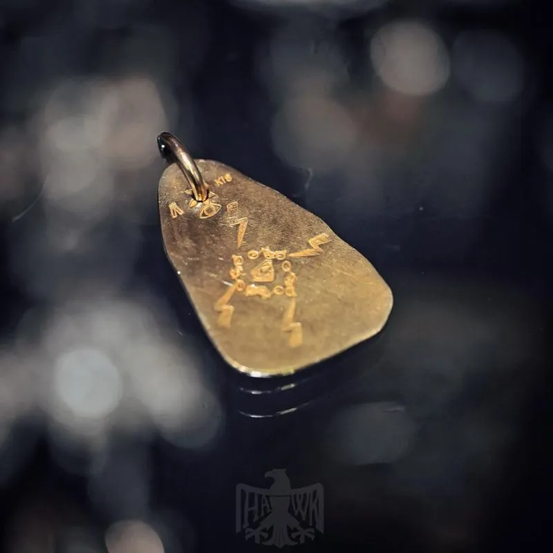 【Hawk Vintage】 《Stop Light Co 高山隆》手敲 全金 雙點金 三角牌 三角餅 項鍊 吊墜