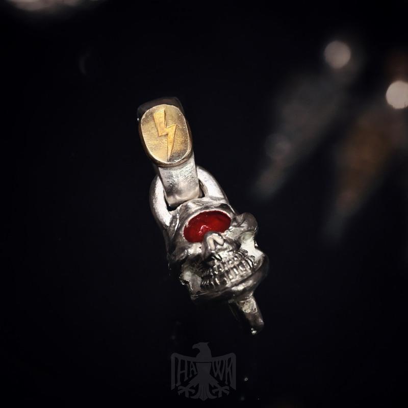 【Hawk Vintage】 《Stop Light Co 高山隆》大環 閃電 大點金 紅漆眼 骷髏 頭 項鍊 吊墜