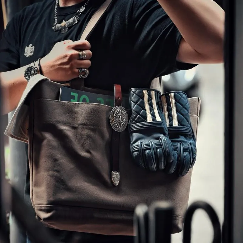【HawK Vintage】Mt.Hill Concho Tote Bag 手打 銀扣 帆布 托特包