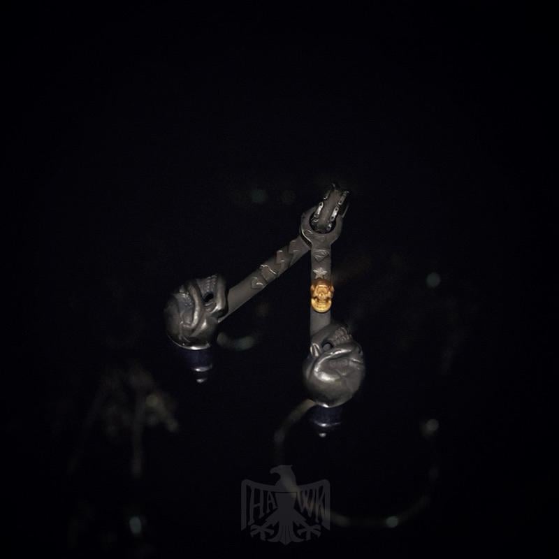 【Hawk Vintage】 《Stop Light Co 高山隆》 雙頭 炭黑 活塞  骷髏 迷你金骷髏 項鍊 吊墜