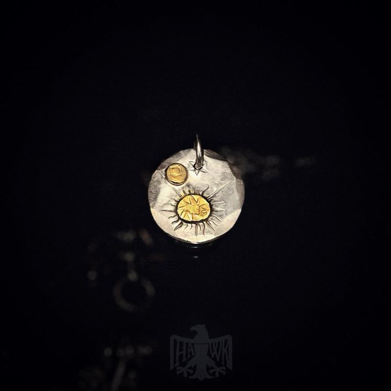 【Hawk Vintage】 《Stop Light Co 高山隆》特注 雙 點金 銀餅 本雕 3.0 項鍊 吊墜