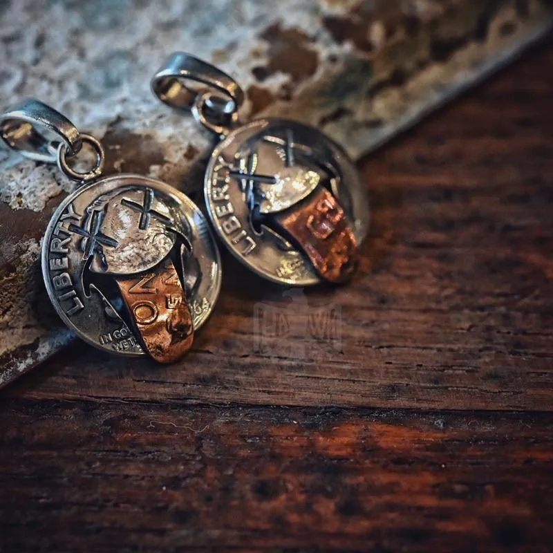【HawK Vintage】North Works  涅槃 笑臉 吐舌 項鍊 銀幣 項鍊 N- 613