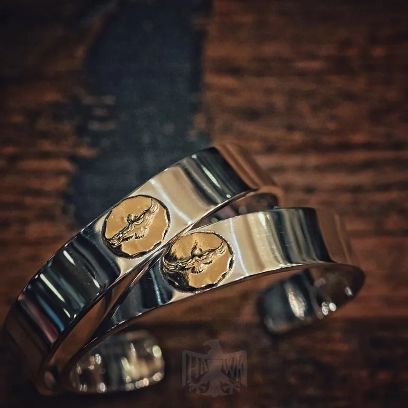 【HawK Vintage】Dear Blossom 手敲 毛彫 飛鷹 老鷹 點金 平打 手鐲 手環 B- 104