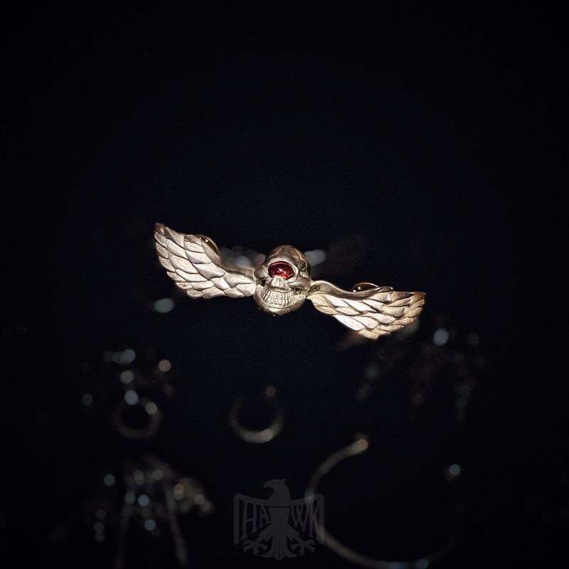 【Hawk Vintage】 《Stop Light Co 高山隆》手敲 紅眼 骷髏 別針 項鍊 吊墜