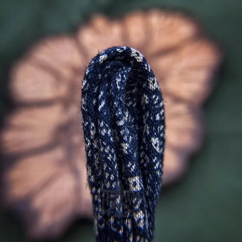 【HawK Vintage】YVES 古布繩｜藍浪紋兔｜串珠 項鍊 Goros 菊地健 La Key 羽毛 銀器 適用