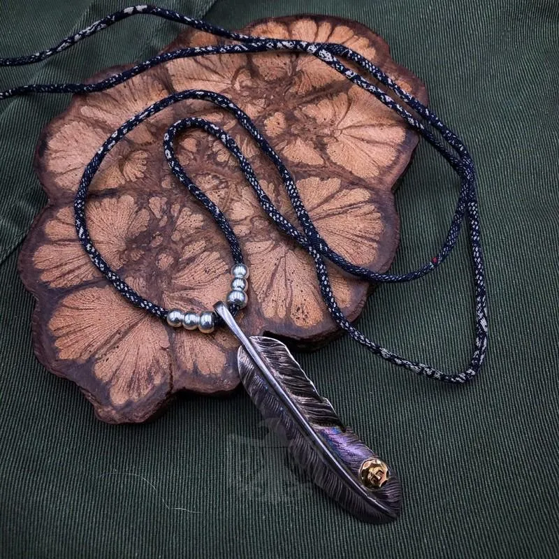 【HawK Vintage】YVES 古布繩｜藍浪紋兔｜串珠 項鍊 Goros 菊地健 La Key 羽毛 銀器 適用