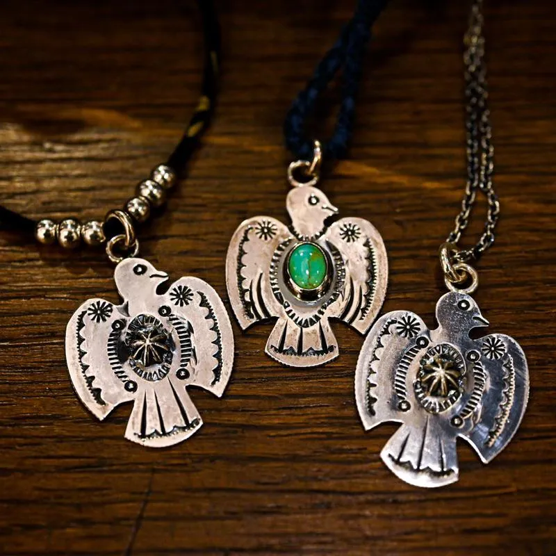 【Hawk Vintage】日本手造 North Works 銀幣 雷鳥 松石 銀貝 吊墜 項鍊 N- 414 415