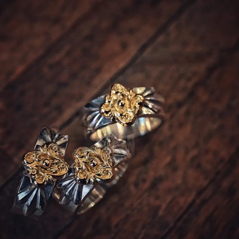 【HawK Vintage】Dear Blossom 浮雕 立體 點金 唐草 花瓣 放射 平打 戒指 戒  R- 122