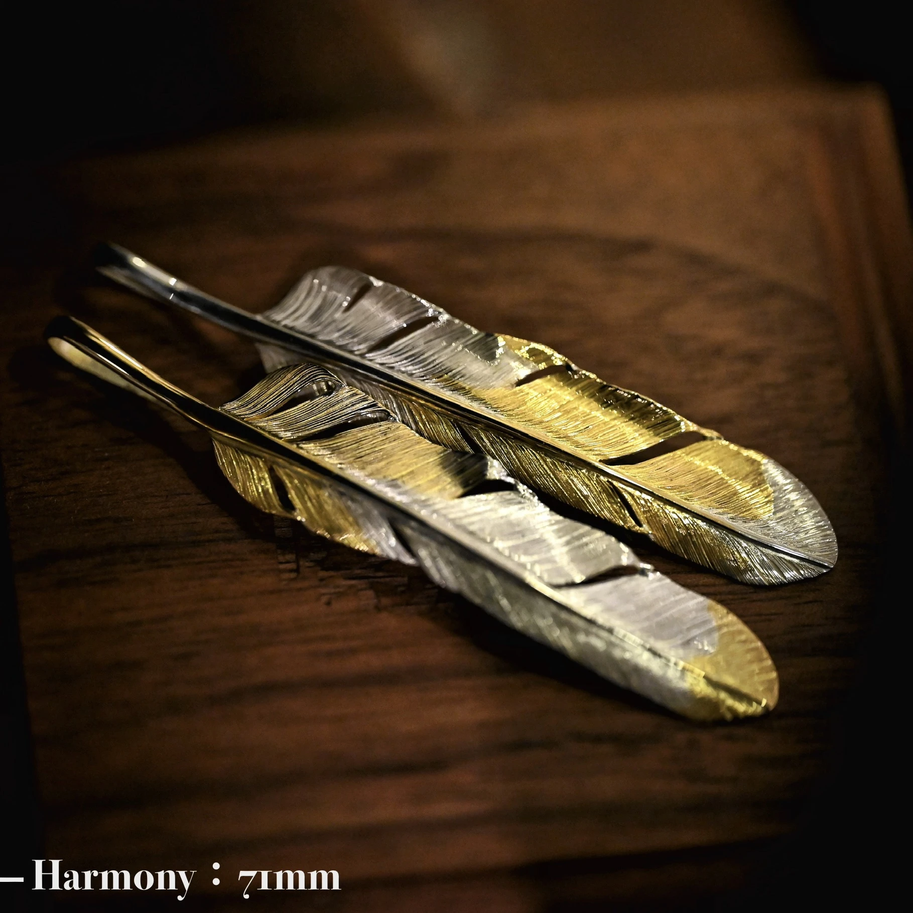 【HawK Vintage】Yusuke Kosaka 小坂雄介「Harmony」熔金 金銀 羽毛 掛墜