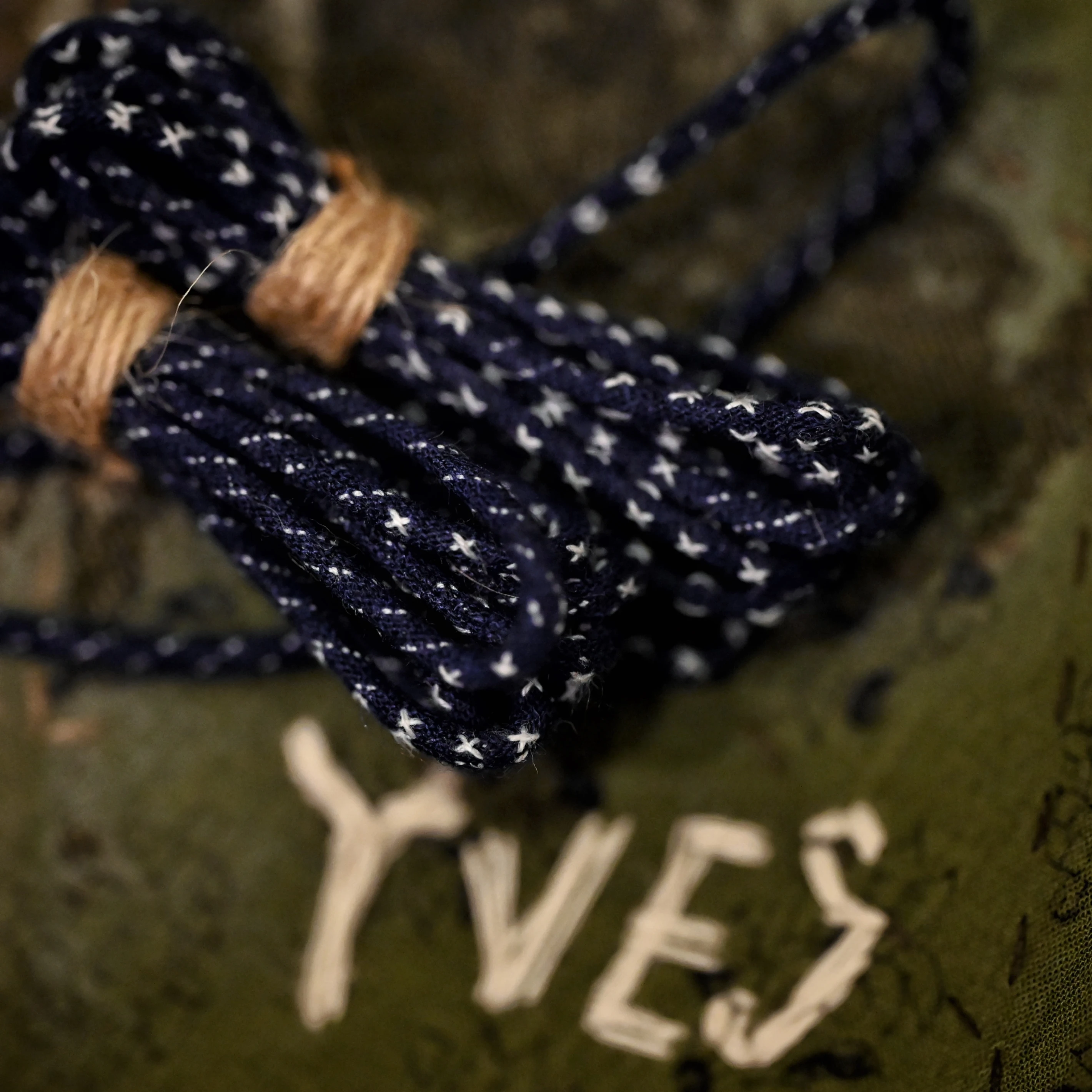 【HawK Vintage】YVES 古布繩｜棋盤 刺子｜串珠 項鍊 Goros 菊地健 La Key 羽毛 銀器 適用