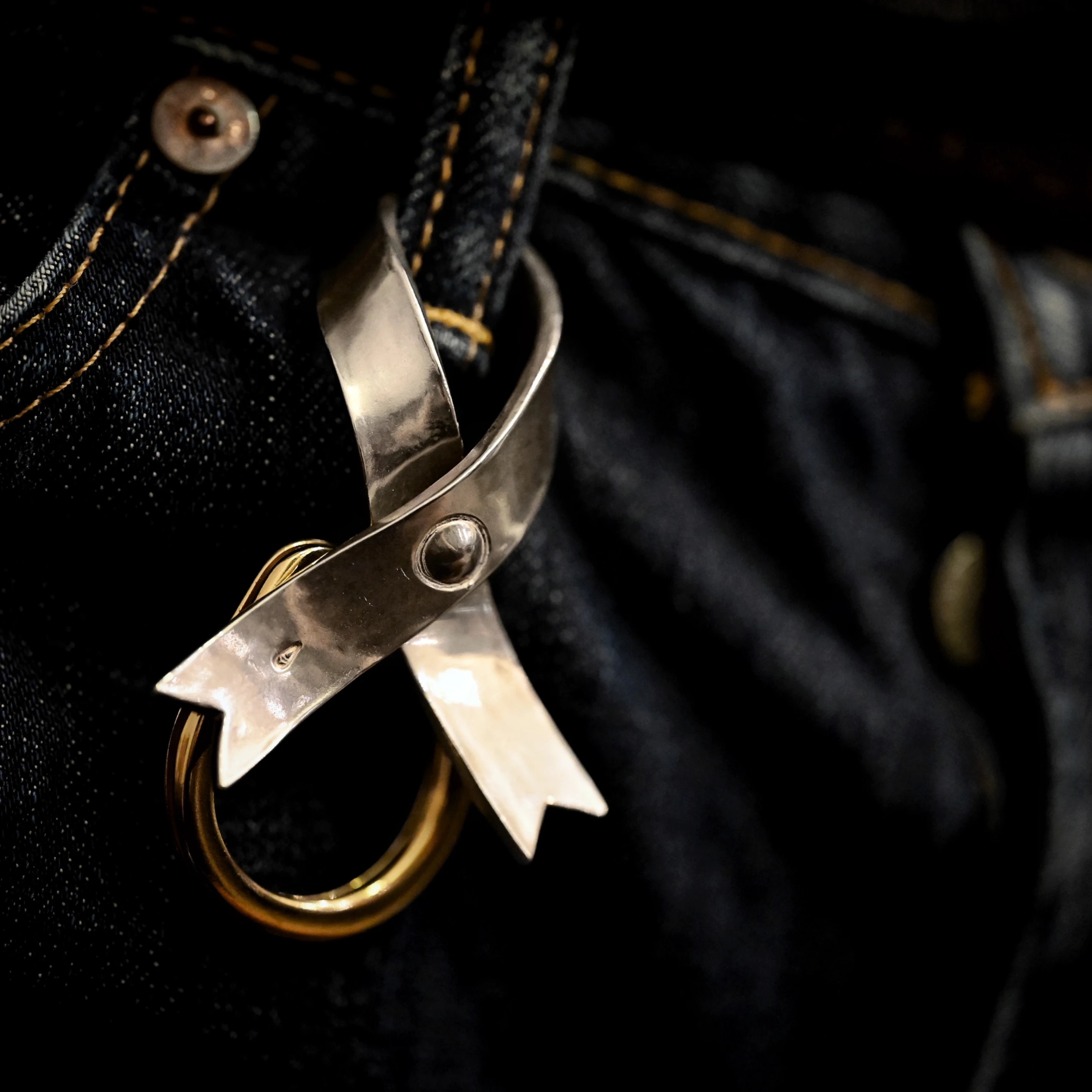 【HawK Vintage】｜Larry Smith x ButtonWork｜日本手造 30週年 限定 緞帶 鑰匙圈