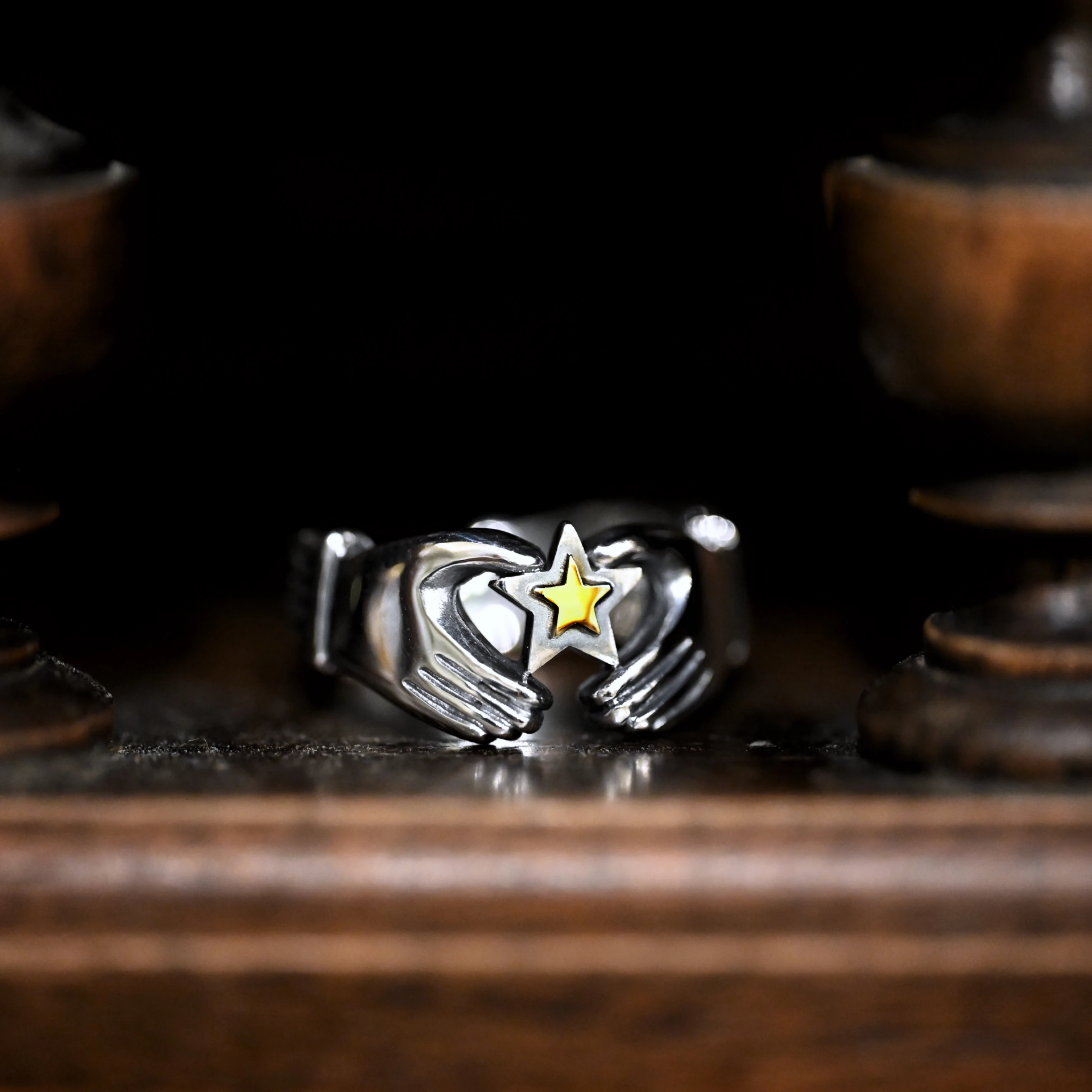 【HawK Vintage】｜Blind Man Togs｜BMT 古董重製 Claddagh 點金星 守護 餐具 戒指