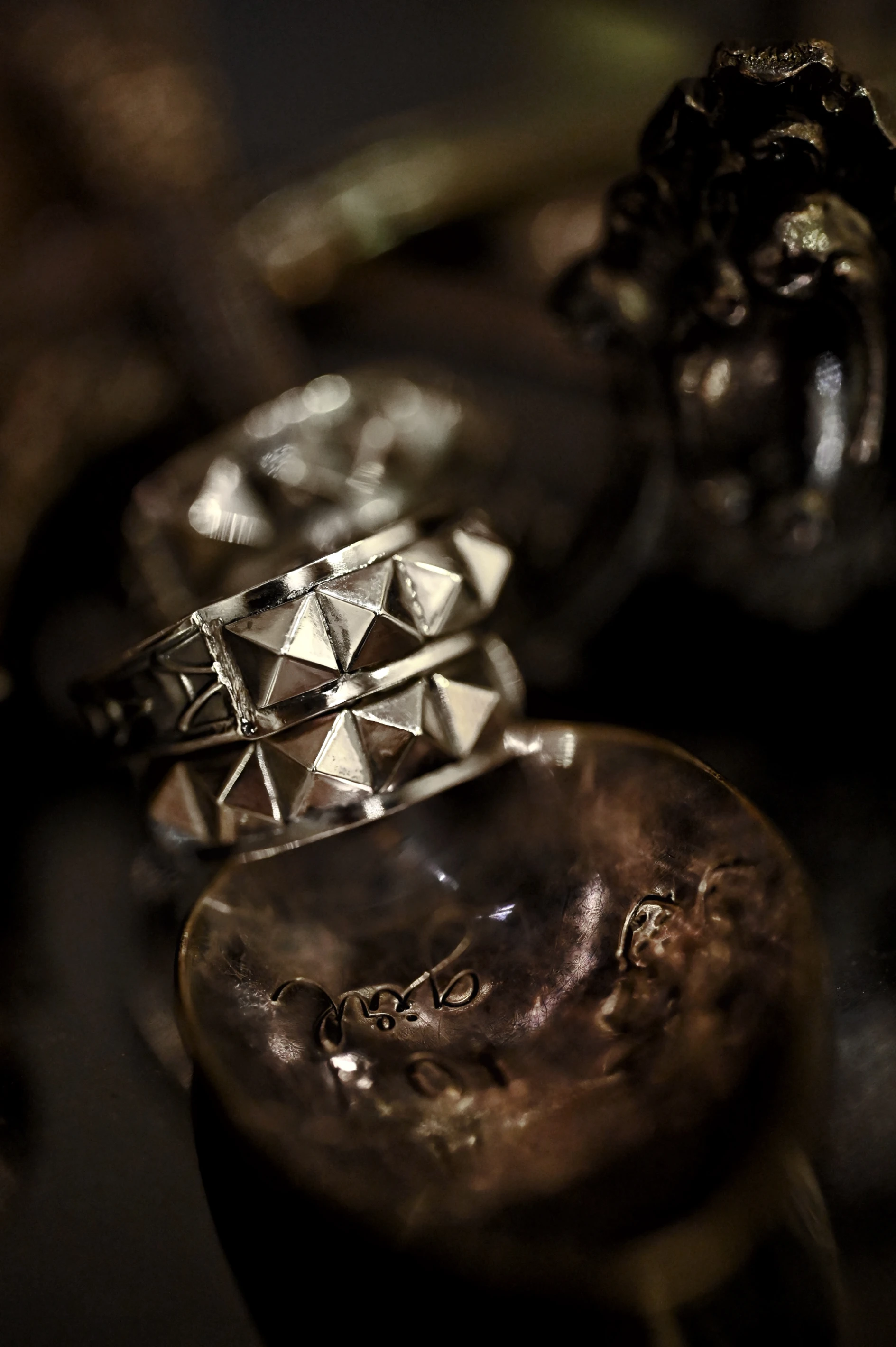 【HawK Vintage】｜Blind Man Togs｜ BMT 古董重製 窄款 Studs 鉚釘 銀餐具 戒 戒指