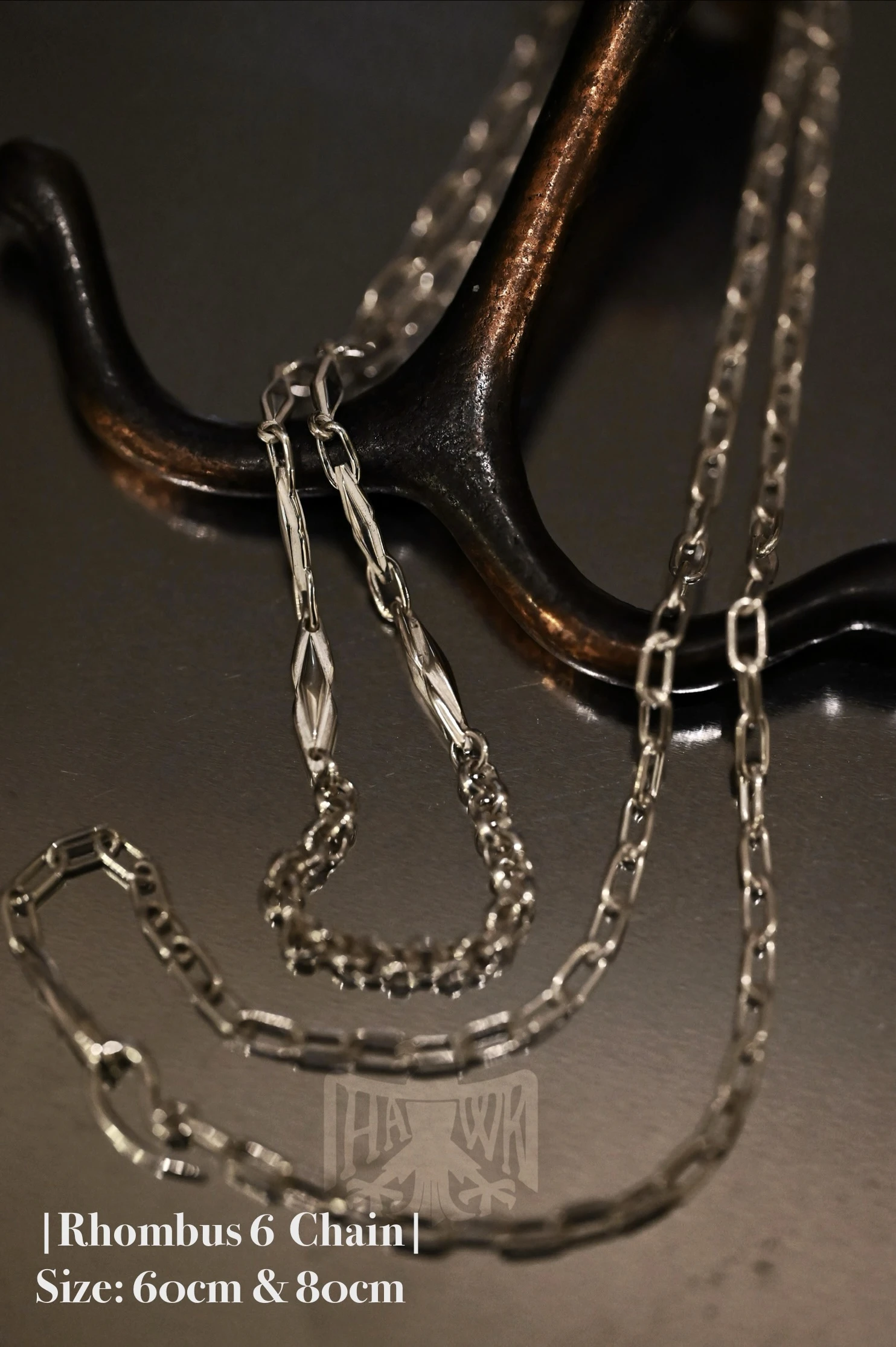 【HawK Vintage】｜Yusuke Kosaka 小坂雄介｜Rhombus 6 菱紋 銀鍊 鍊組 掛墜