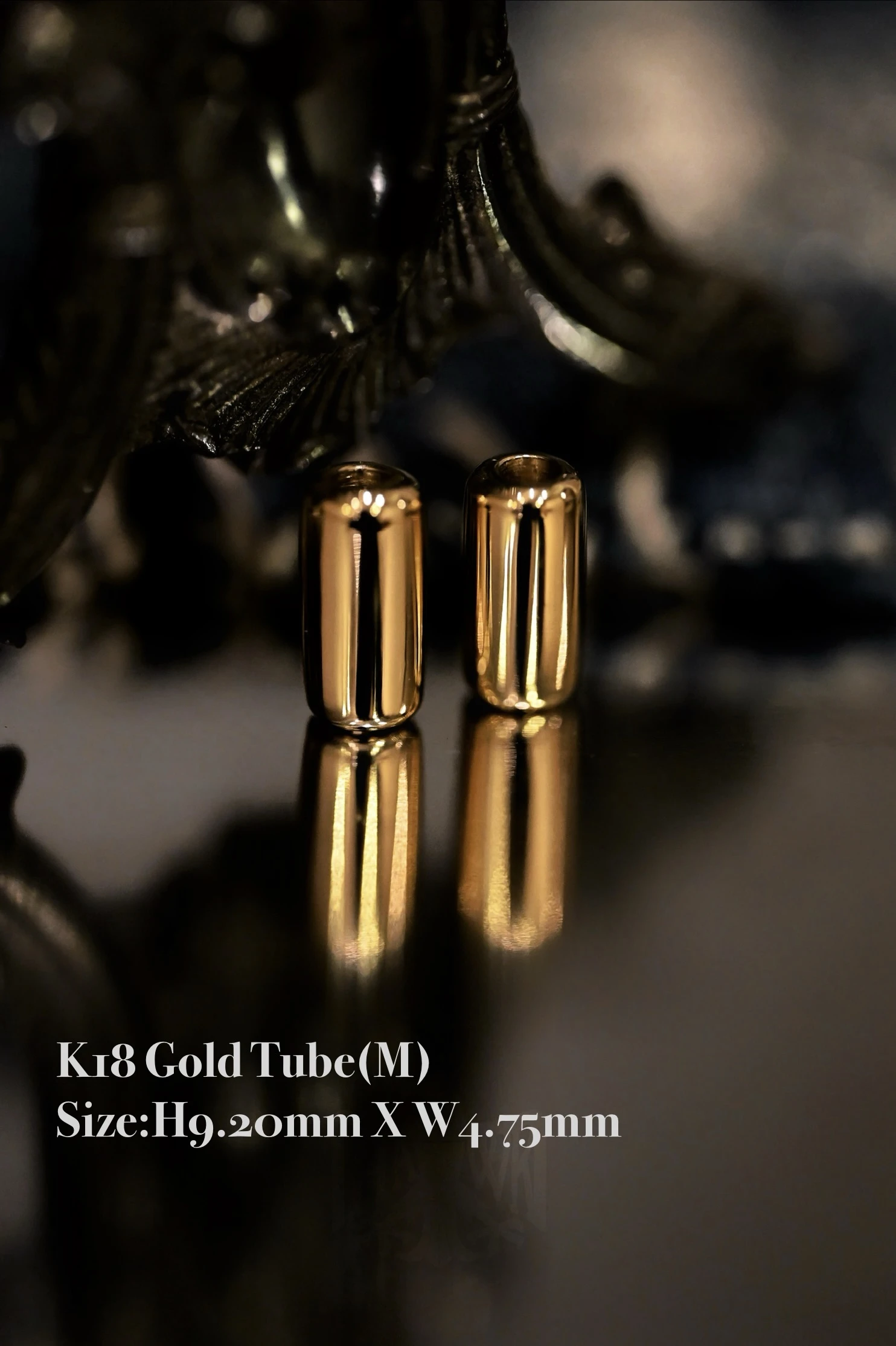 【Hawk Vintage】｜Hawk.CO｜特注 K18 手造 實心 金管 M 串珠 銀器 搭配