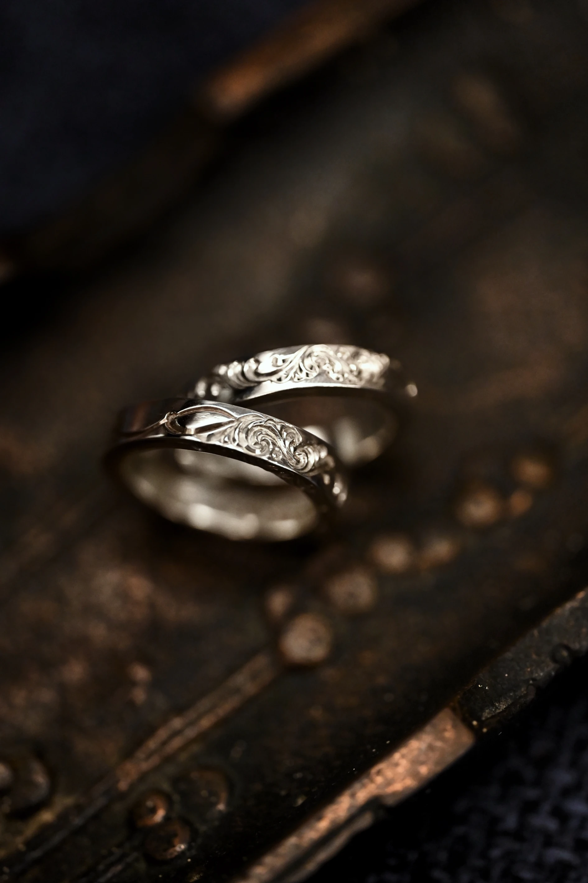 【Hawk Vintage】|Jinny's 國本正典|日本手彫 唐草 平打 戒指 戒 4mm TB