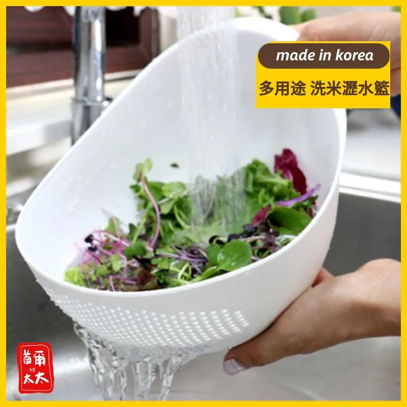 韓國製 洗米籃 瀝水籃 洗米神器 洗菜籃