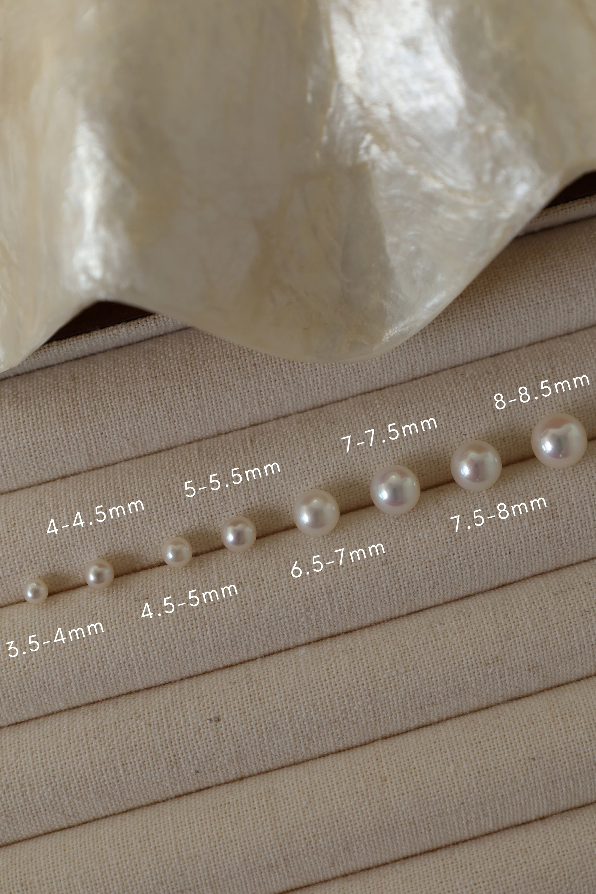 Akoya珍珠尺寸指南3.5mm-8.5mm