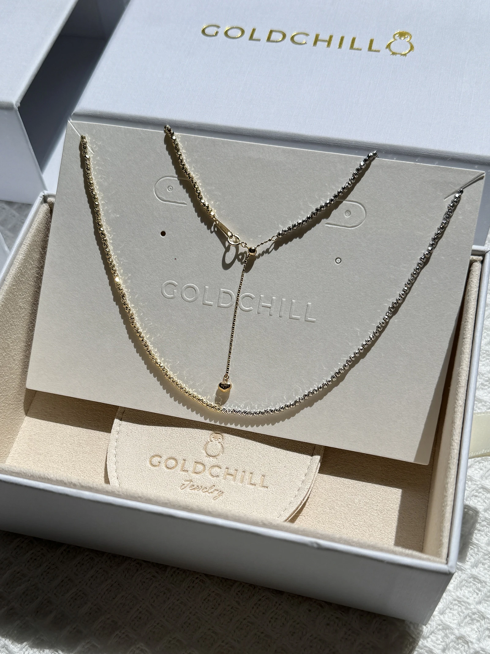 18K Glitter閃耀金珠項鍊(單/雙色)