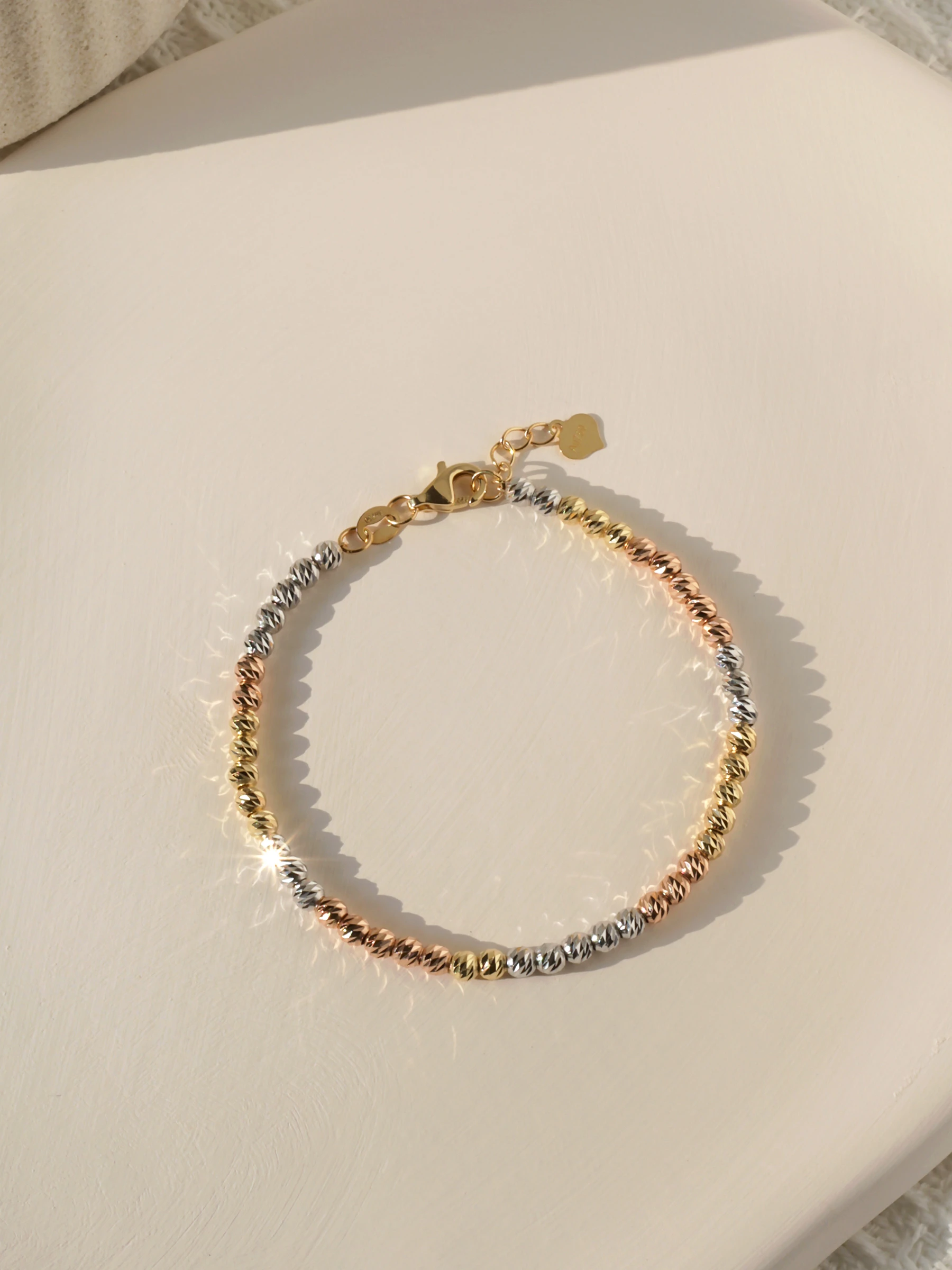18K Glitter閃耀金珠手鍊(三色)