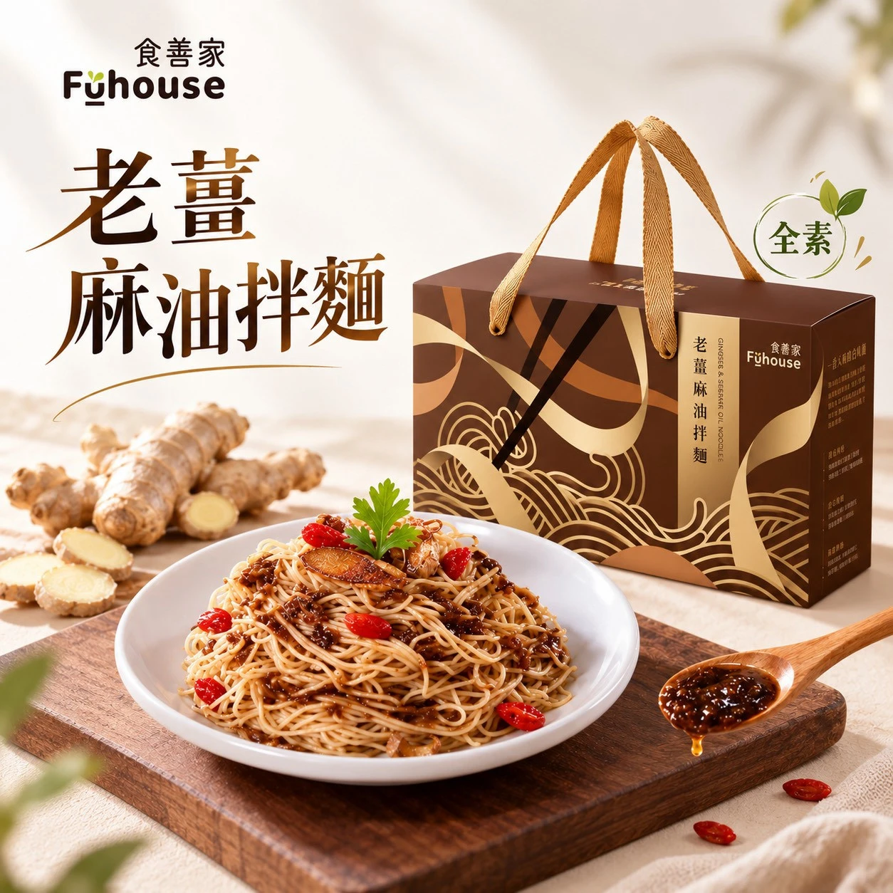 老薑麻油拌麵禮盒｜全素