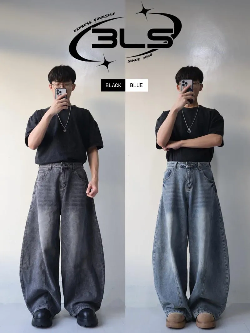 ■3LINE.S現貨■經典自訂款貓鬚彎刀褲 彎刀褲 YKK拉鍊 高質量 寬鬆版型 牛仔褲