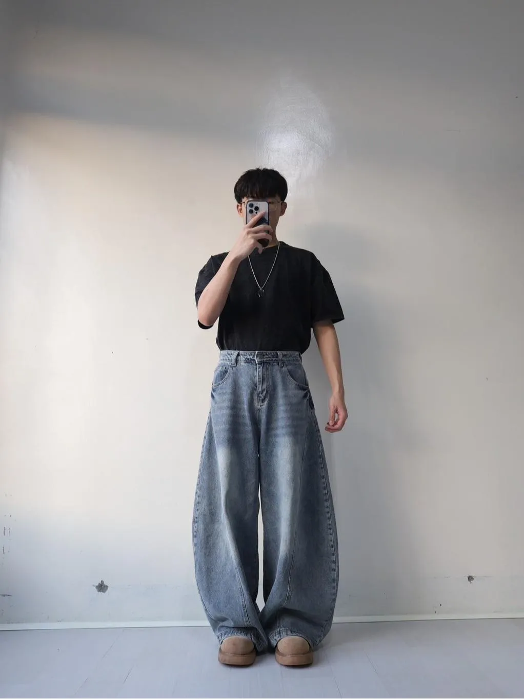 ■3LINE.S現貨■經典自訂款貓鬚彎刀褲 彎刀褲 YKK拉鍊 高質量 寬鬆版型 牛仔褲