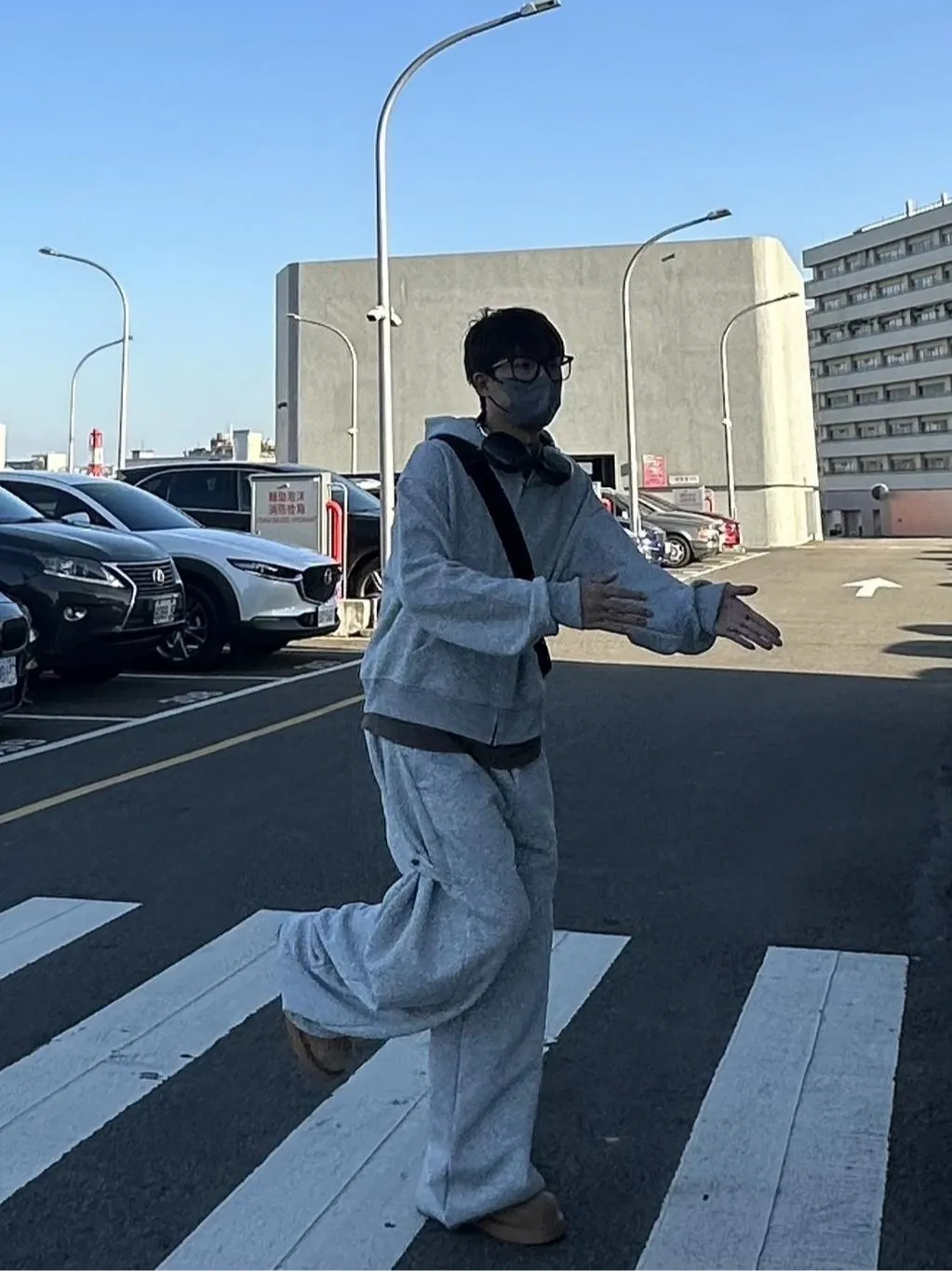 ■3LINE.S■套裝 BOXY連帽外套 BAGGY闊腿棉褲 設計感 情侶裝