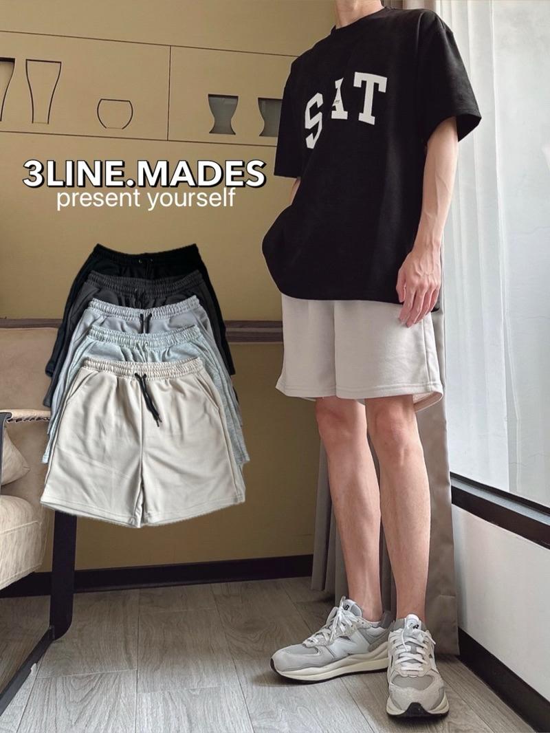 ■3LINE.S■韓國 厚磅 420碼重 棉褲 高磅 短褲 棉短褲 舒適 寬鬆棉短褲 寬鬆短褲 男女不拘