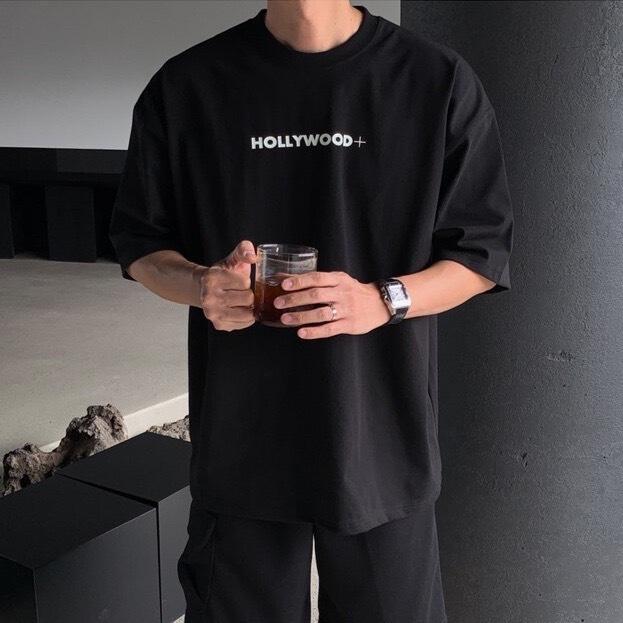 ■3LINE.S■HOLLYWOOD 純棉材質 7.6OZ 短袖 短T 寬鬆版型 男女不拘(0033)