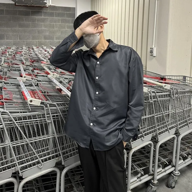 ■3LINE.S售完不補■韓國 素面襯衫 襯衫 OVERISZE 寬鬆設計 落肩設計 長袖襯衫 男女不拘