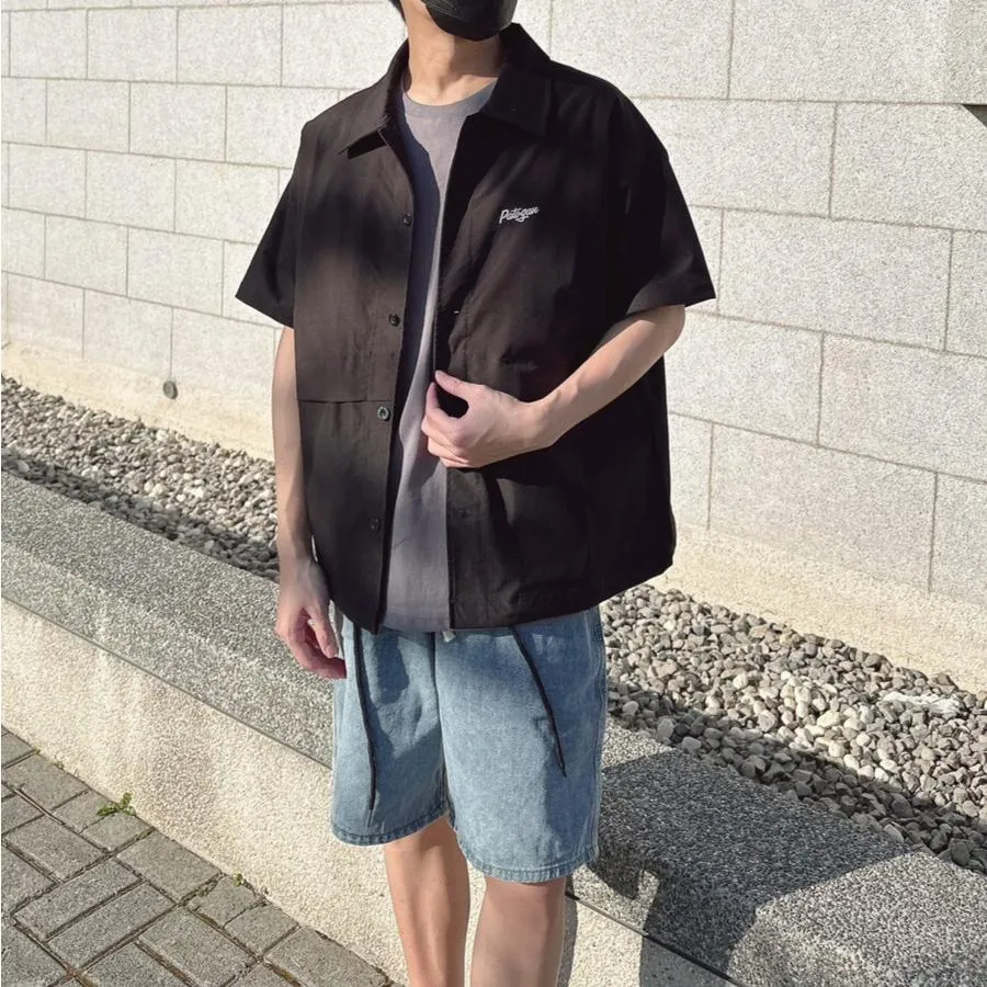 ■3LINE.S售完不補■工裝襯衫 外搭襯衫 襯衫 短袖襯衫 日系襯衫 情侶襯衫 寬鬆版型 男女不拘(K1742)