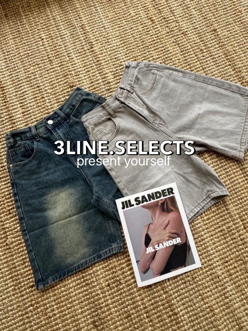 ■3LINE.S售完不補■經典刷色牛仔短褲 後鬆緊設計 CLEANFIT 中性風 水洗牛仔 復刻款式 寬鬆版型 男女不拘