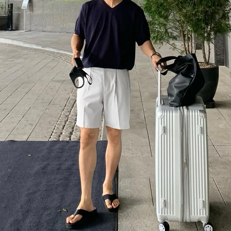 ■3LINE.S售完不補■韓國 西裝短褲 西裝褲 高質感布料 微彈性 中燙線 短褲 硬挺 厚磅 男女不拘