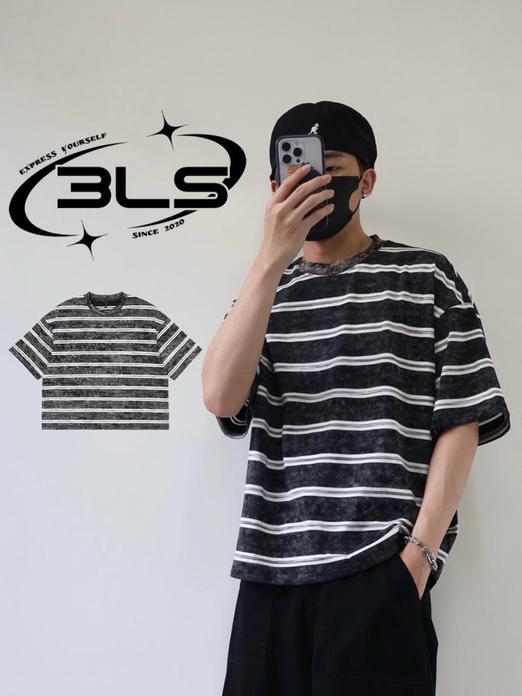 ■3LINE.S■自訂款 條紋水洗純棉短袖 260克 BOXY 高質量 短寬版型