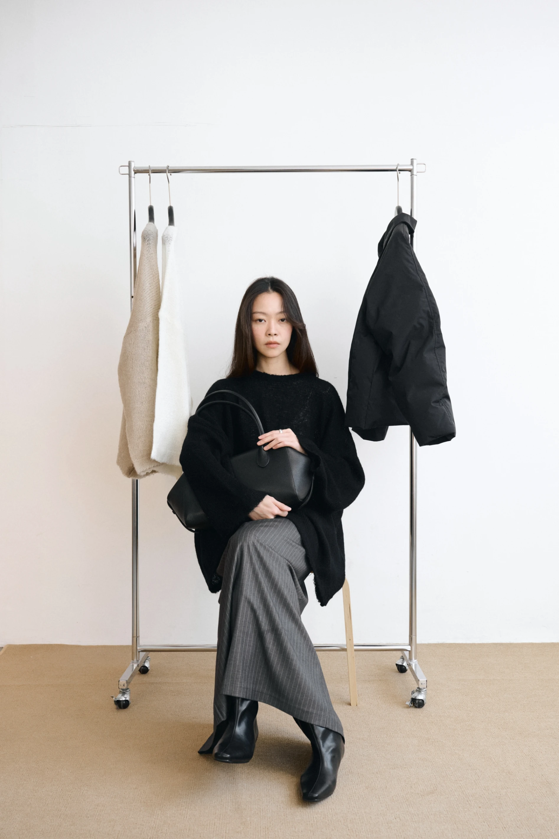 Alba Alpaca Knit｜晨霧羊駝絨寬鬆毛衣(Black)
