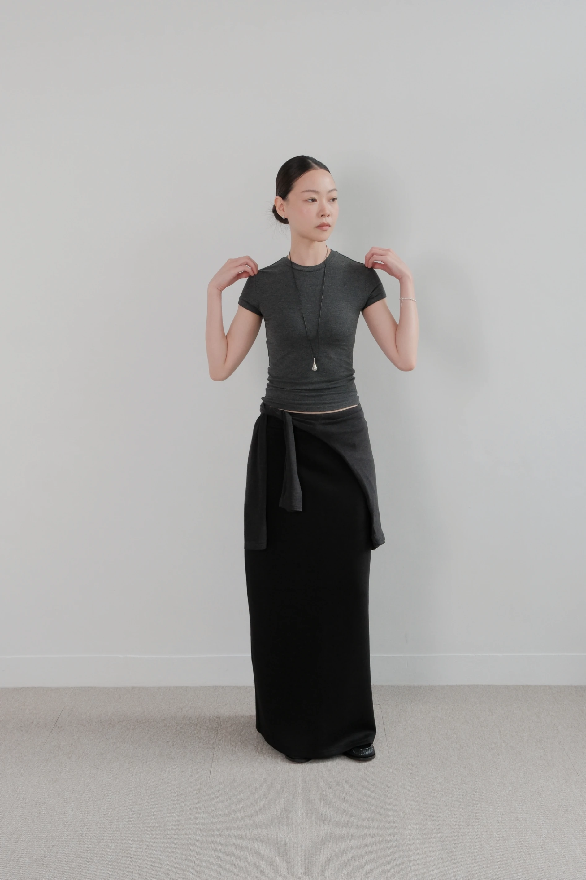 Cool-Flow Lyocell Skirt | 冰感天絲極簡棉裙(Black)