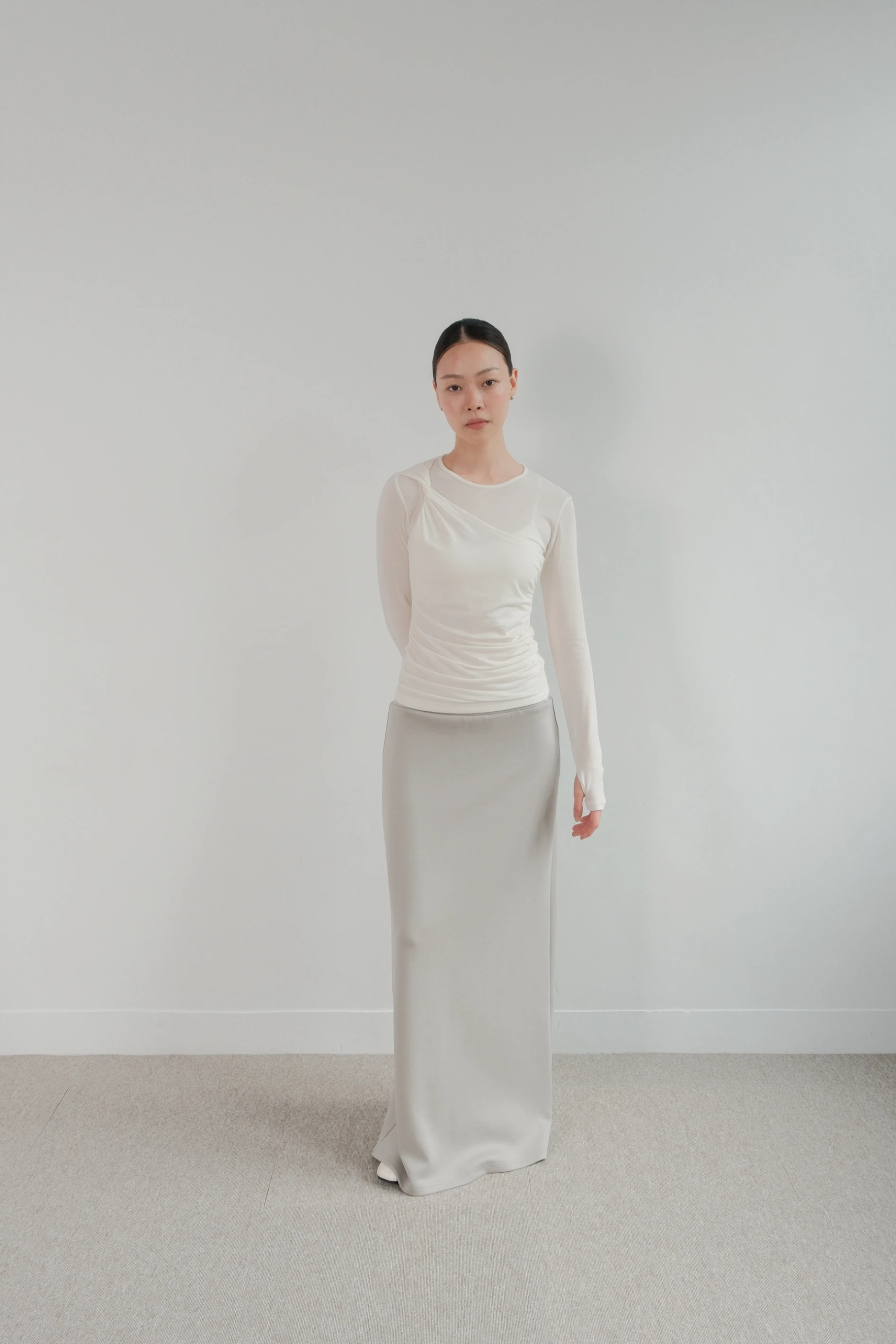 Cool-Flow Lyocell Skirt | 冰感天絲極簡棉裙(Grey)